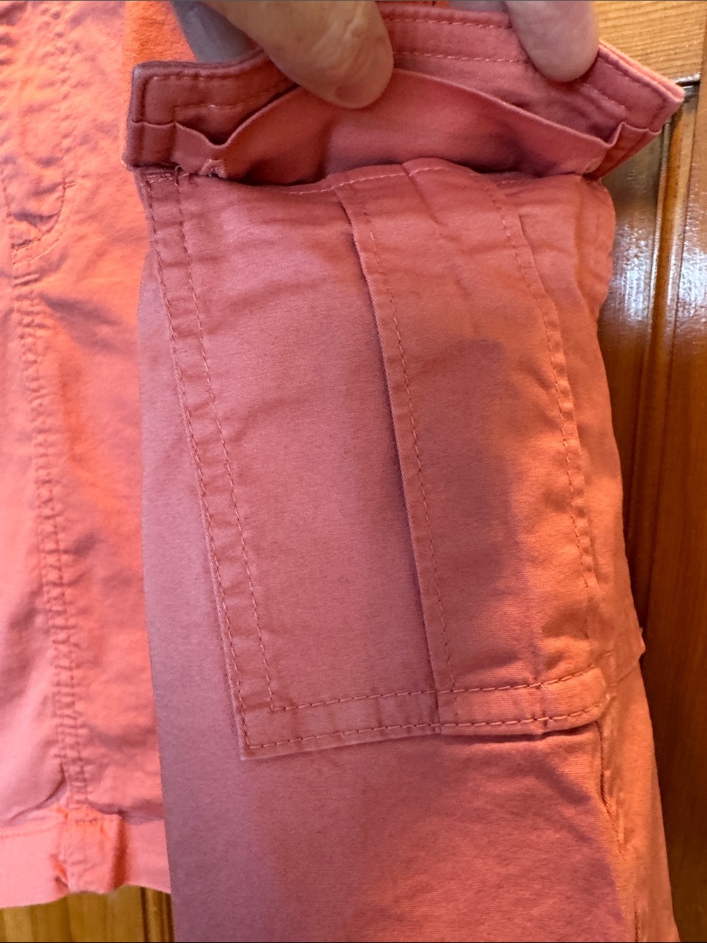 Lee Midrise Comfort Waist Coral Pink Cargo Skort Size14 Med Regular Fit - Picture 5 of 9